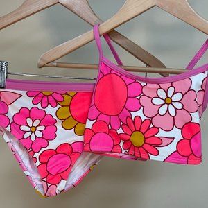 Boden, Girls' Cross Back Bikini, Pink, Size 9-10 years